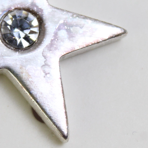 Pair of Liz Claiborne Brooch Pins Gold Moon Silver Star IOB