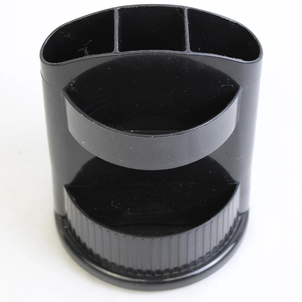 Oxford SDI Rotating Desktop Organizer, Black Plastic Caddy 7" x 5.5"