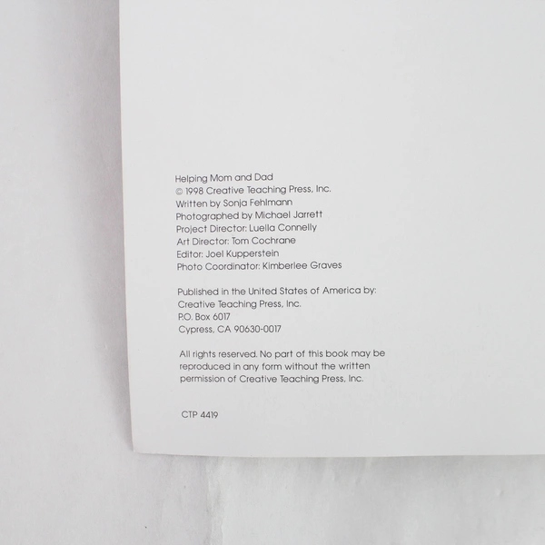 Lot of 6 Helping Mom and Dad by Sonja Fehlmann, Learn to Read, 1998 Books