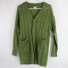 LuLaRoe Green Acrylic Cable Knit Cardigan Sweater Women's Size Small