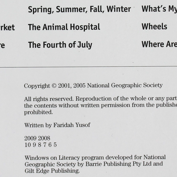 Lot of 6 National Geographic Books "In My Family" by Faridah Yusof 2005