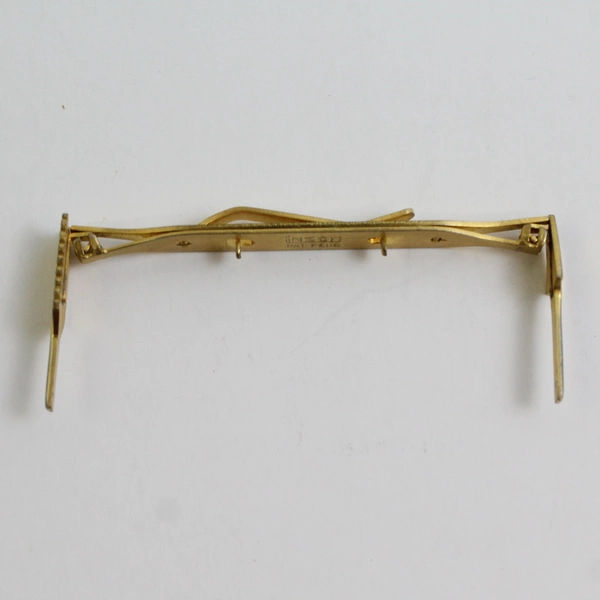 VTG Anson Tie Bar Clip Large Folding Brushed Gold Tone Arrow 3.5"