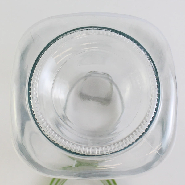 Unmarked Medium Clear Glass Canning Jar with Hinged Lid