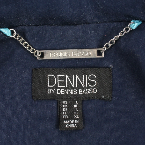 Dennis by Dennis Basso Embroidered Flowers Navy Blue Jacket Women's Large