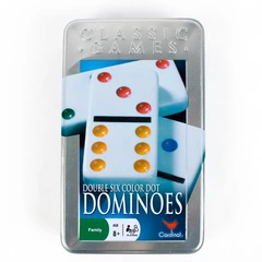 Cardinal Double Six Dominoes 24 Color Dot Pieces