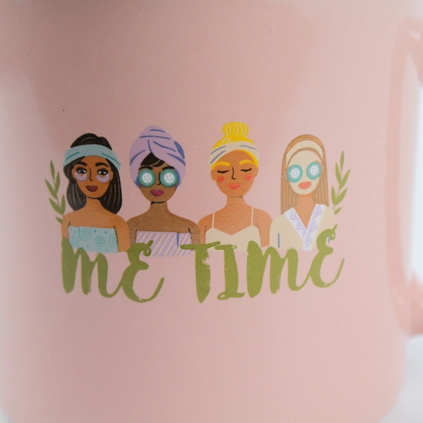 Joann Hudson 43 Me Time Pink Ceramic Coffee Mug 4"