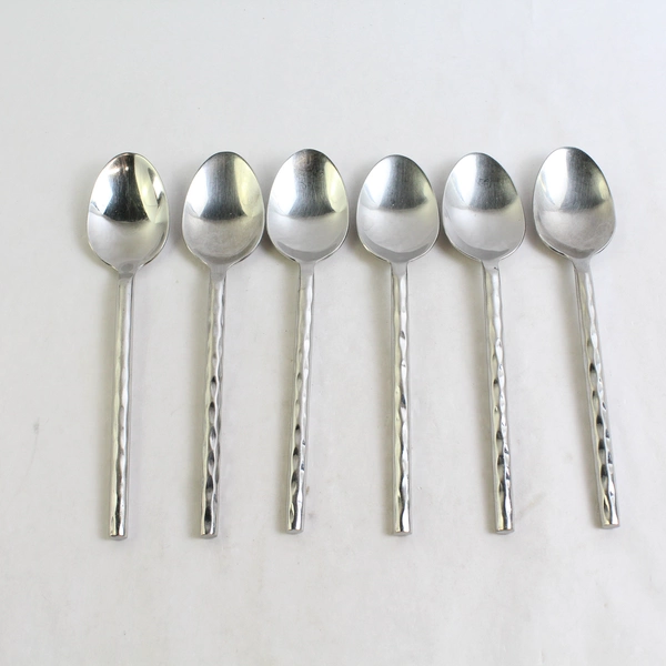 Lot of 6 Oval Place Tablespoons Pier One Imports 8 1/8" Stainless Steel PII16