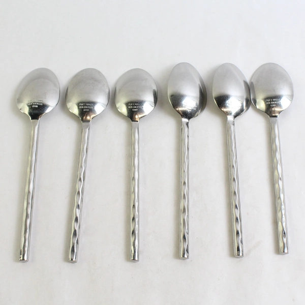 Lot of 6 Oval Place Tablespoons Pier One Imports 8 1/8" Stainless Steel PII16