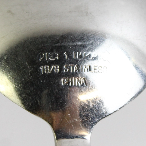 Lot of 6 Oval Place Tablespoons Pier One Imports 8 1/8" Stainless Steel PII16