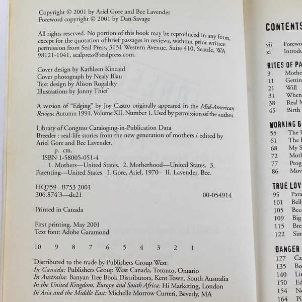 Breeder: Real-Life Stories from New Generation Mothers by Gore & Lavender 2001