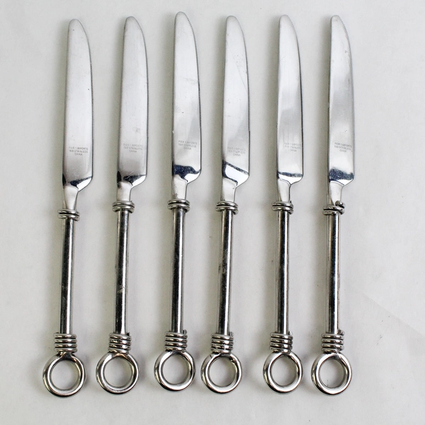 Lot of 6 New French Solid Knives Pier One Imports PII9 8.75" 18/8 Stainless