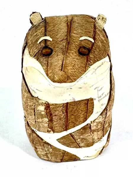 2.75" Brown & White Tree Bark Otter Figurine - Collectible Decor