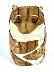 2.75" Brown & White Tree Bark Otter Figurine - Collectible Decor