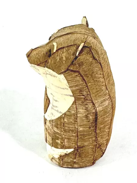 2.75" Brown & White Tree Bark Otter Figurine - Collectible Decor