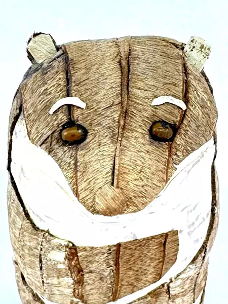 2.75" Brown & White Tree Bark Otter Figurine - Collectible Decor