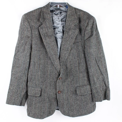 Vintage Adam Hall Gray Multicolor Wool Tweed Suit Jacket Men's 40R