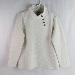 Two Twenty White Long-Sleeved Sweater Women's Large - Pre-owned, Stylish!