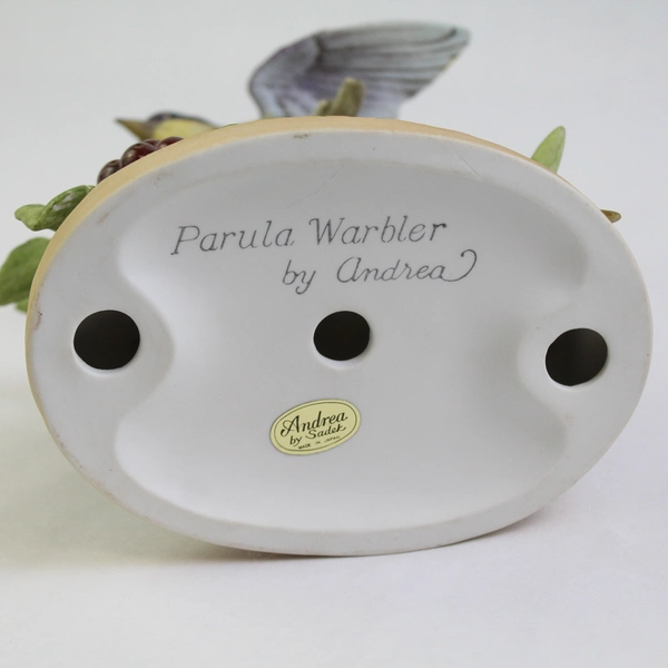 Andrea By Sadak Parula Warbler Porcelain Figurine Facing Right With Stand