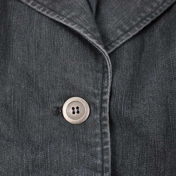 Venezia Charcoal Gray Cotton Blend Denim Blazer Women's Size 26