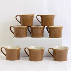 Lot of 8 Premiere Durastone Flat Cup/Mug Basil Patterned 2.5" Tall 60-70s