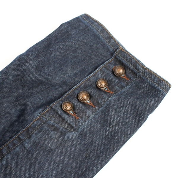 Venezia Embroidered Dark Wash Blue Cotton Blend Denim Blazer Women's 14/16