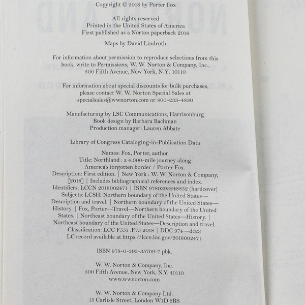 Northland by Porter Fox 2019 Norton Paperback Travel Book in Good Condition