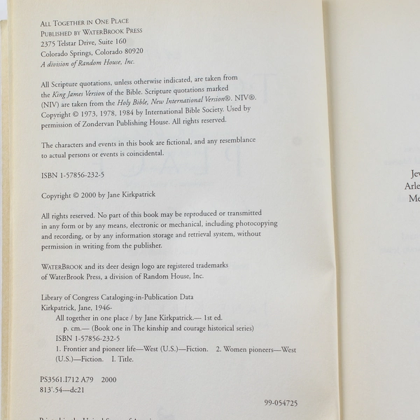 All Together in One Place by Jane Kirkpatrick Paperback Good Condition