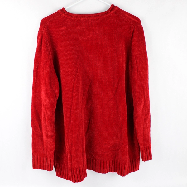 Carolyn Taylor Red Acrylic Knit V-Neck Sweater Women's Size 1X