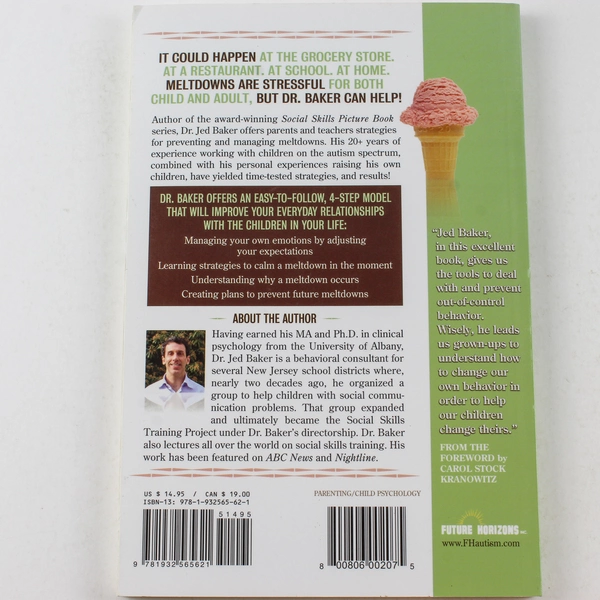 No More Meltdowns by Jed Baker Ph.D. 2008 Paperback Good Condition