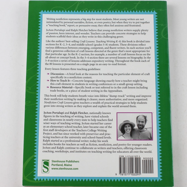Nonfiction Craft Lessons by Ralph Fletcher & JoAnn Portalupi 2001 Paperback
