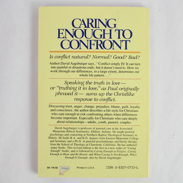 Caring Enough to Confront by David Augsburger 1986 Revised Paperback