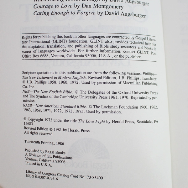 Caring Enough to Confront by David Augsburger 1986 Revised Paperback