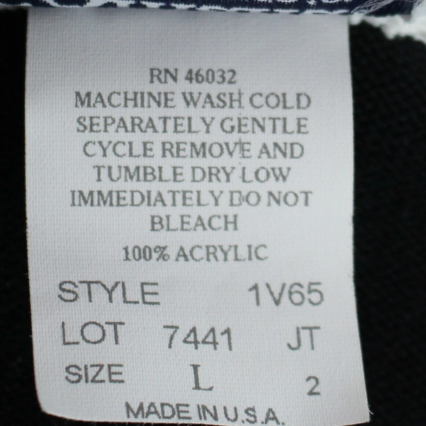 Vintage Amana Woolen Mill Black Cardigan Women's L Faux Pearl Beads