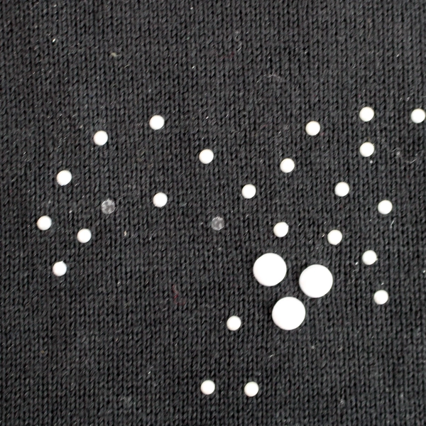 Vintage Amana Woolen Mill Black Cardigan Women's L Faux Pearl Beads