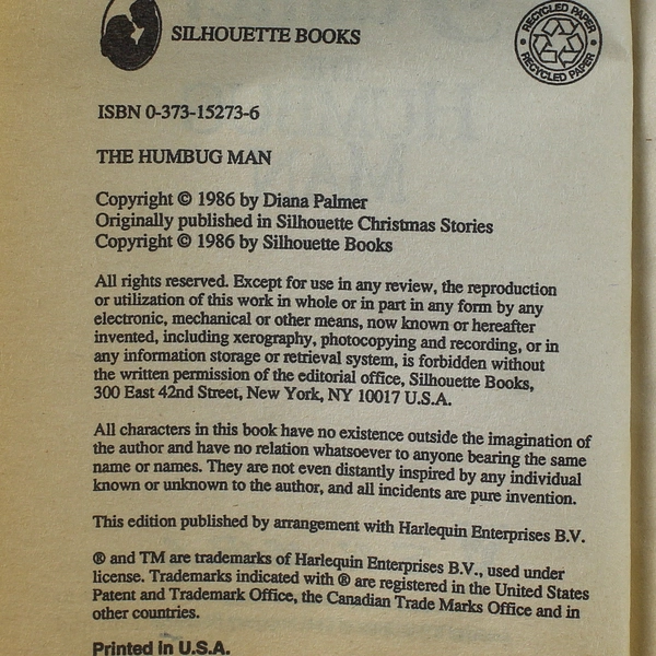 The Humbug Man by Diana Palmer 1986 Paperback - Good Condition, Rare Find!