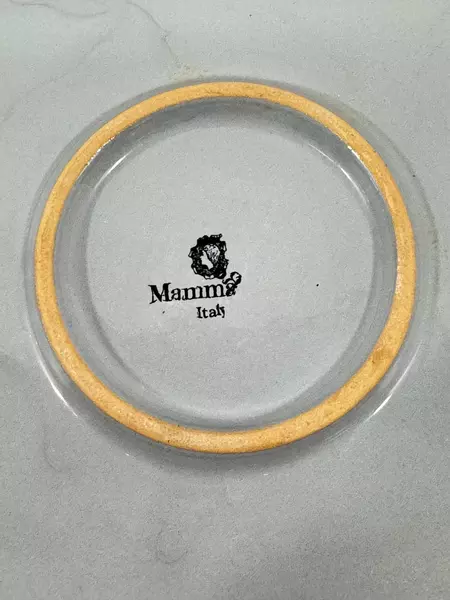 Mamma Porcelain Plate 9.75" Italy Blue Gray Speckles Good Condition