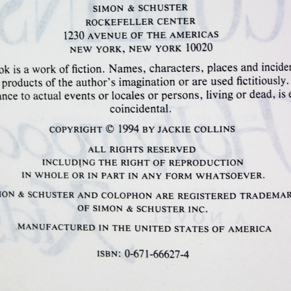 Jackie Collins Hollywood Kids 1994 Hardcover Book with Dust Jacket - Pre-owned