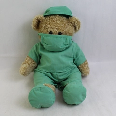 Build a Bear Workshop Beige Teddy Bear Wearing Green Scrubs