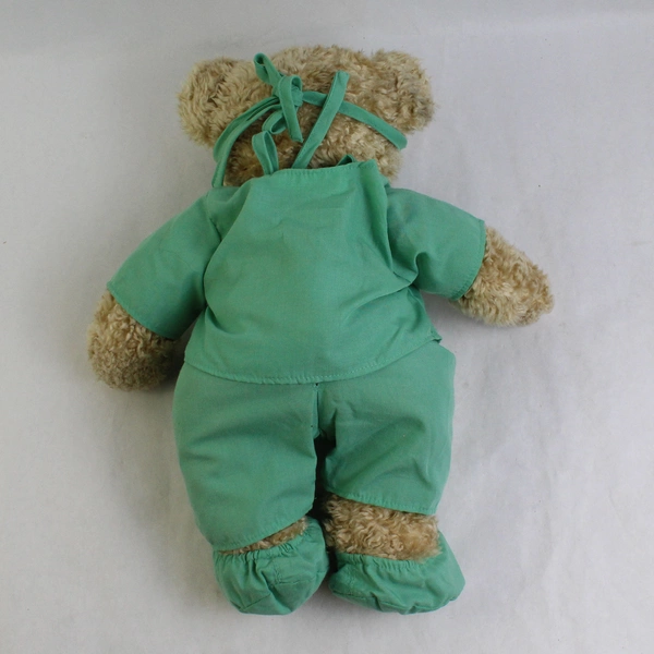 Build a Bear Workshop Beige Teddy Bear Wearing Green Scrubs