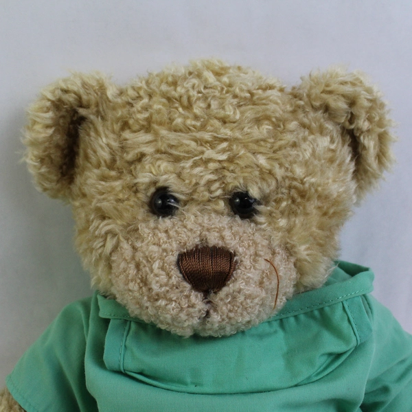 Build a Bear Workshop Beige Teddy Bear Wearing Green Scrubs