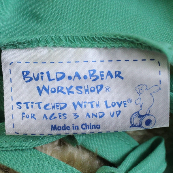 Build a Bear Workshop Beige Teddy Bear Wearing Green Scrubs
