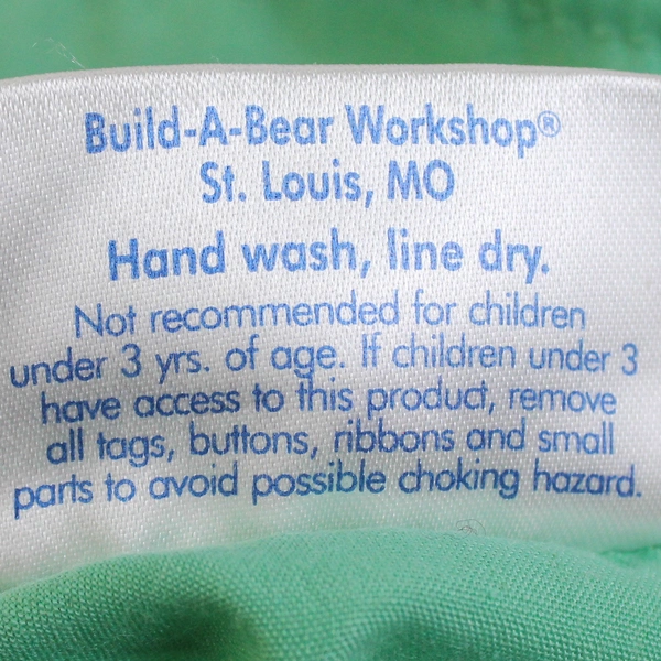Build a Bear Workshop Beige Teddy Bear Wearing Green Scrubs