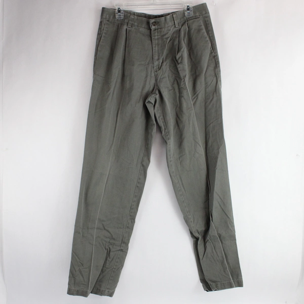 Dockers Individual Fit Gray Pleated Cotton Khaki Pants Men's Size 34x34