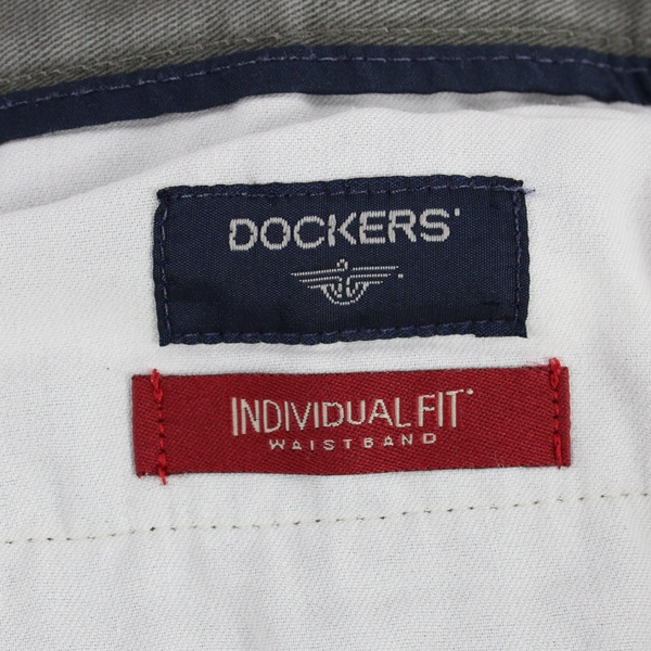 Dockers Individual Fit Gray Pleated Cotton Khaki Pants Men's Size 34x34