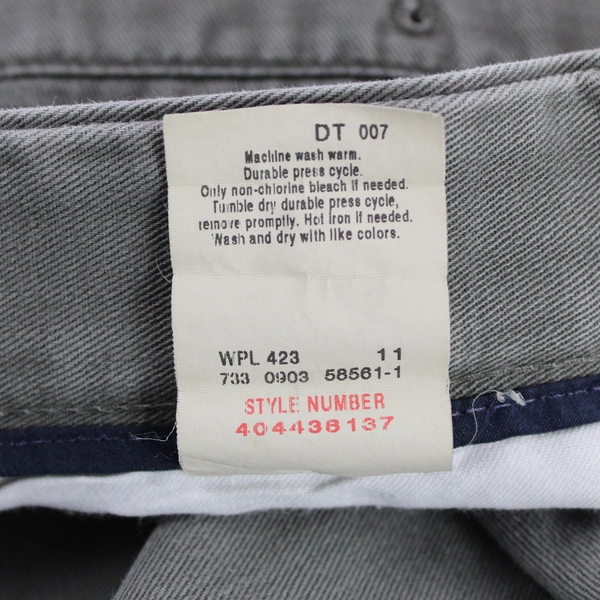 Dockers Individual Fit Gray Pleated Cotton Khaki Pants Men's Size 34x34