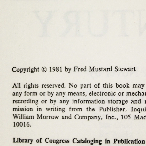 Century by Fred Mustard Stewart 1981 First Edition Hardcover, Torn DJ