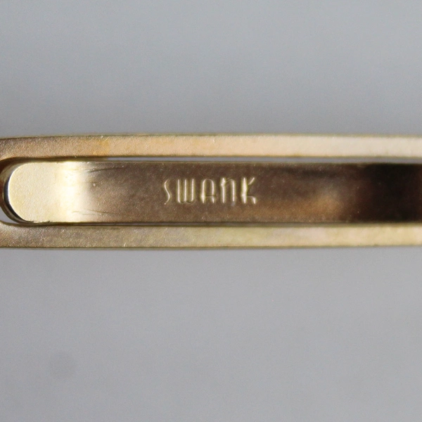 Vintage Swank Metal Tie Bar Gold Tone 3"