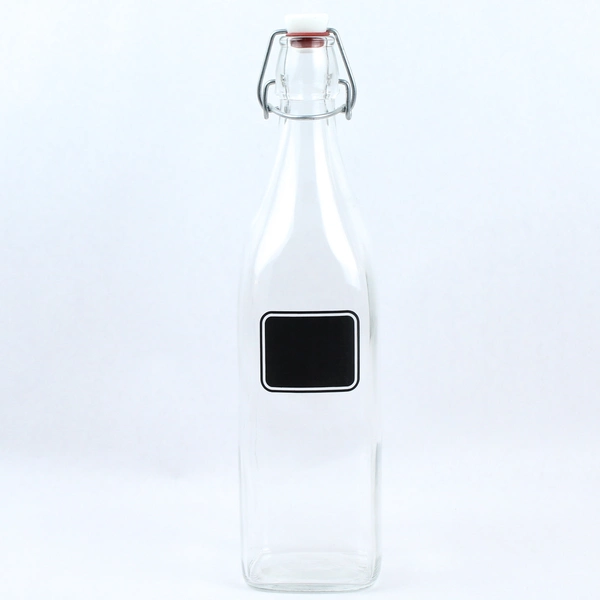 Italian Swing Top Glass Bottle 16 oz With Chalkboard Label Stopper