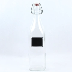 Italian Swing Top Glass Bottle 16 oz With Chalkboard Label Stopper