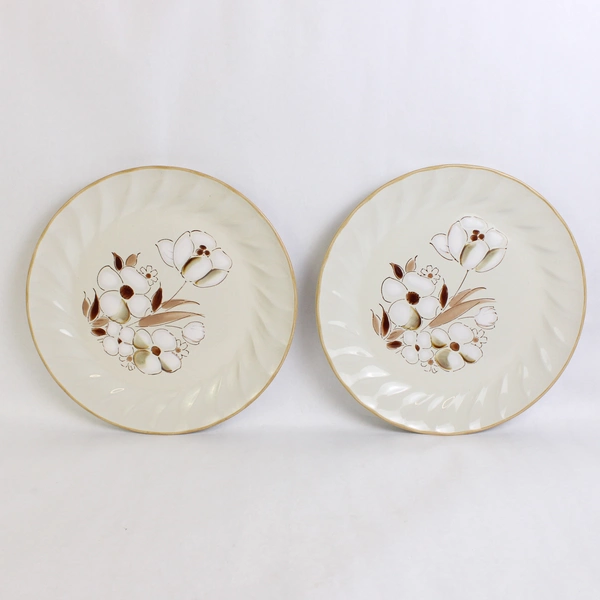Lot of 2 Sculptura Stoneware Felicity Pattern Dinner Plate 10.5" Diameter